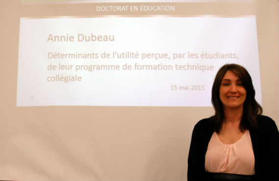 Annie Dubeau, étudiante au doctorat en éducation.