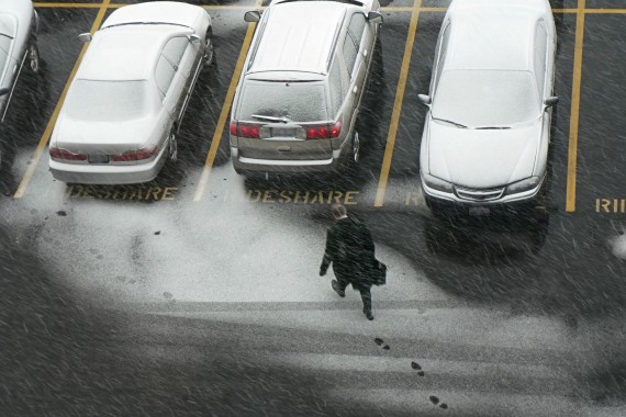 Man walking to car