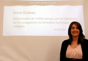 Annie Dubeau a soutenu sa thèse en sciences de l’éducation