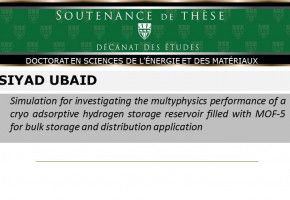 Siyad Ubaid a soutenu sa thèse de doctorat en sciences de l’énergie et des matériaux