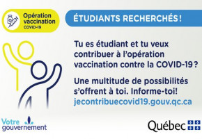 Emplois étudiants disponibles: contribuez à l’effort de vaccination