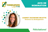 Nomination de madame Audrey Duchesne Milette au poste de directrice du développement à la Fondation de l’UQTR