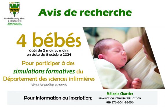 Avis de recherche – Bébés de 2 mois pour des simulations formatives