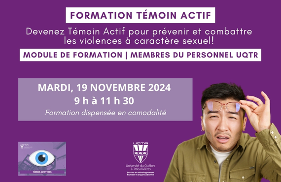 Prévenir et combattre les violences à caractère sexuel (VACS): Devenez Témoin Actif!