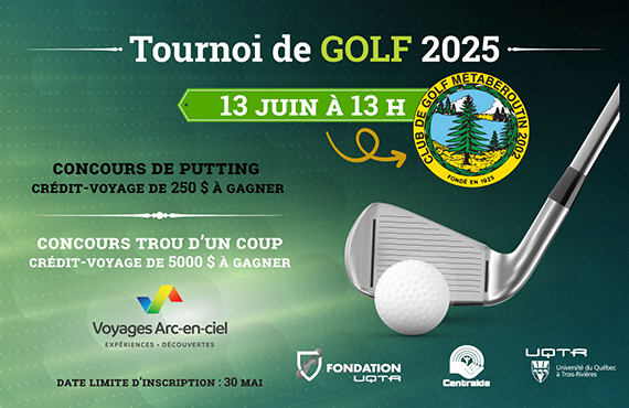 Tournoi annuel de golf : inscrivez-vous avant le 30 mai