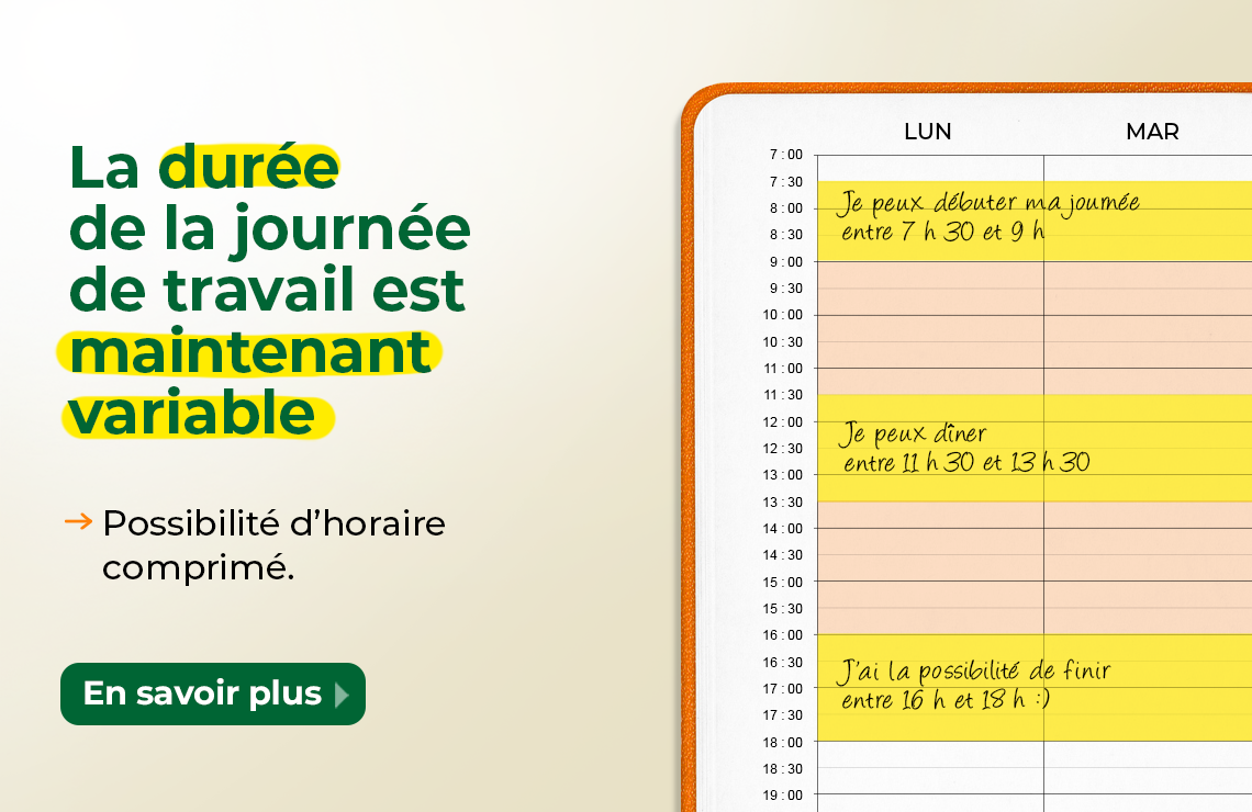 Aménagement du temps de travail – Phase 2 